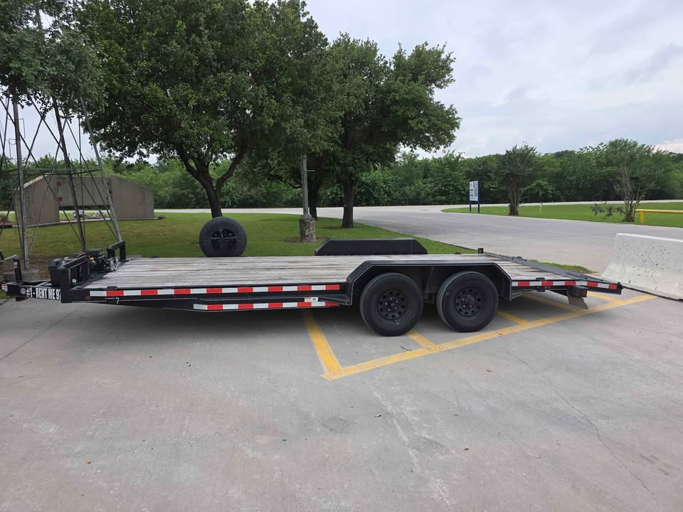 RDM Trailer Rentals car hauler trailer loaded and ready for pickup