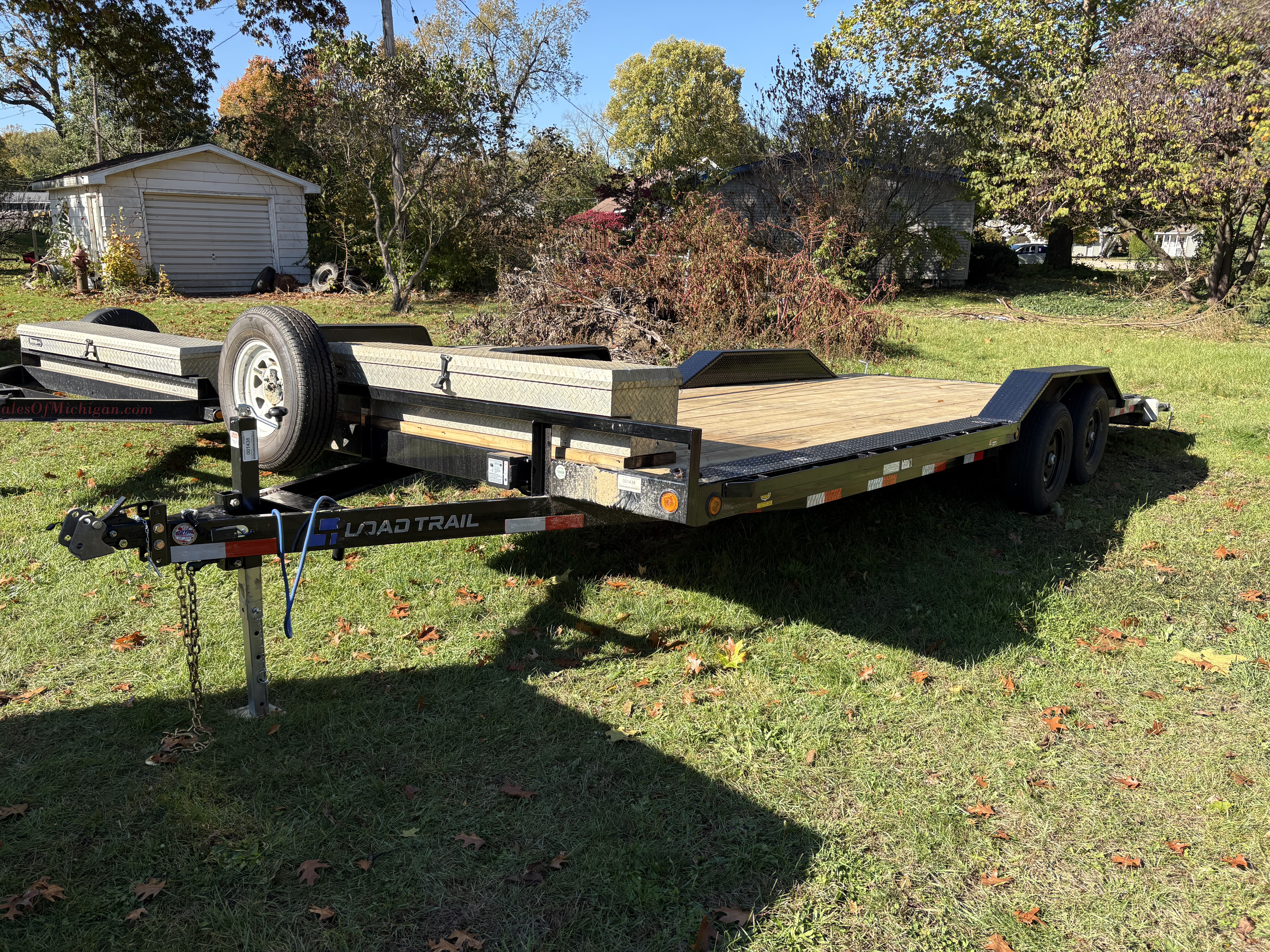 Car hauler trailer available for rent at Dowagiac Trailer Rentals