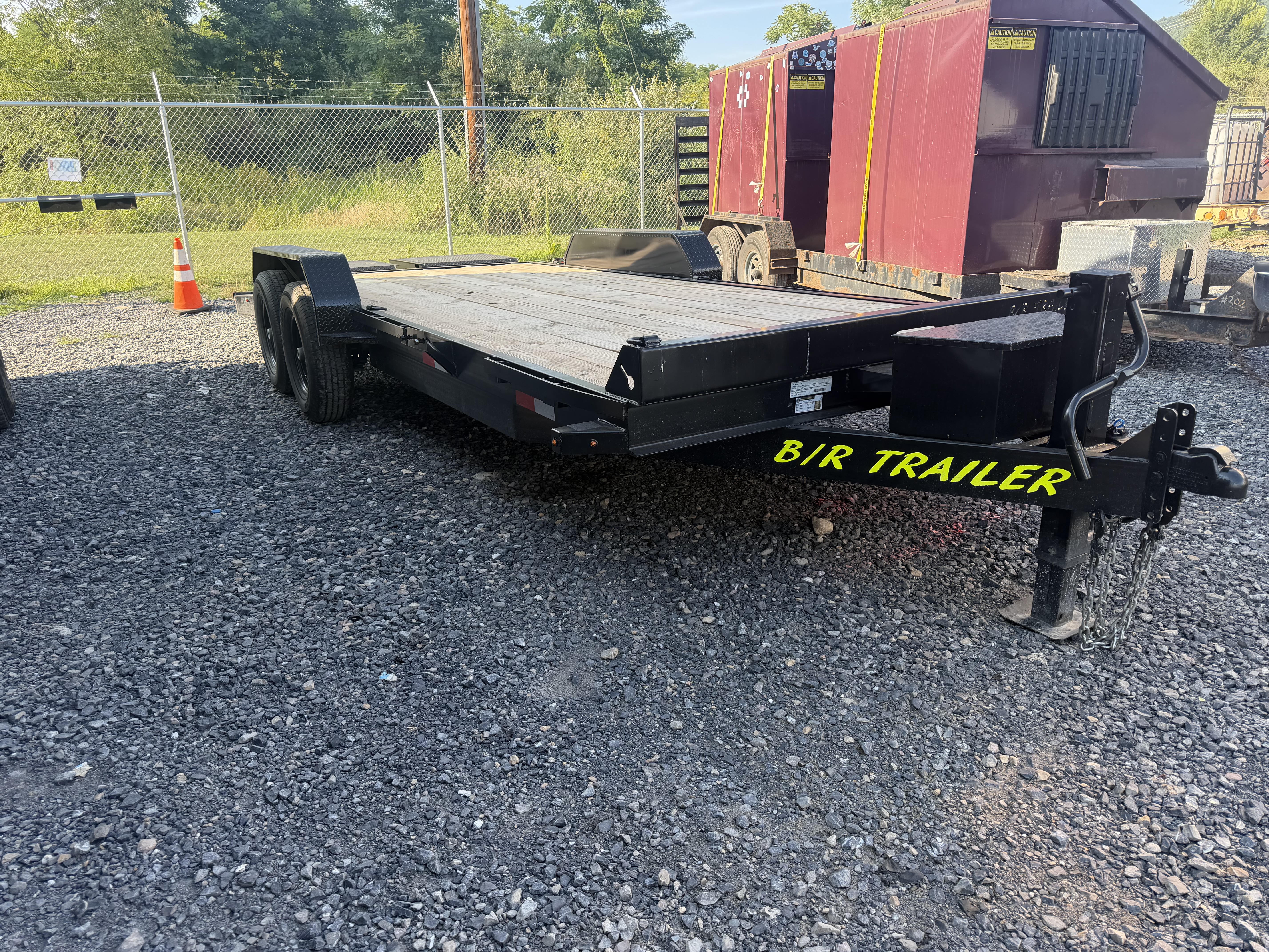 8.5x24 equipment trailer for rent in Lavale, MD - side view