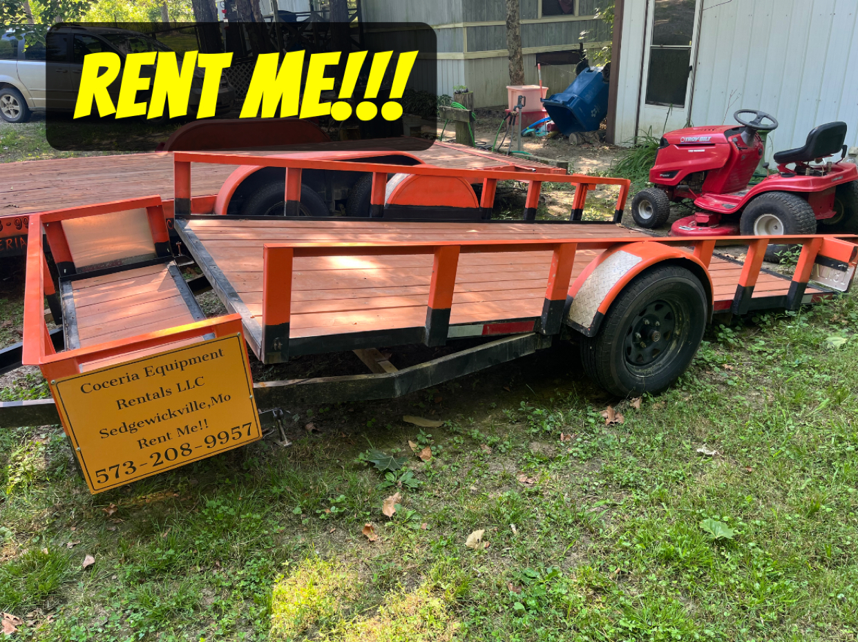 Utility trailer available for rent in Sedgewickville MO
